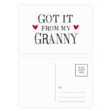 Got It From My Granny Grandma Present Postcard Set Birthday Mailing Thanks Greeting Card