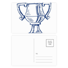 Football Championship Trophy Blue Postcard Set Birthday Mailing Thanks Greeting Card