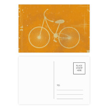 Bicycle Sport Illustration Yellow Pattern Postcard Set Birthday Mailing Thanks Greeting Card