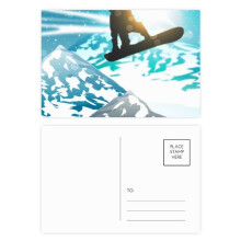 Winter Sport Skiing Skis Watercolor Postcard Set Birthday Mailing Thanks Greeting Card
