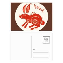 Year Of Rabbits Animal China Zodiac Red Postcard Set Birthday Mailing Thanks Greeting Card