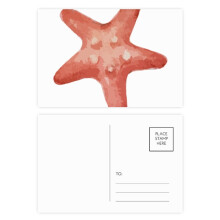 Starfish Marine Life Red Illustration Postcard Set Birthday Mailing Thanks Greeting Card