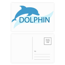 Blue Ocean Docile Dolphin Illustrate Postcard Set Birthday Mailing Thanks Greeting Card
