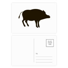 Black Boar Cute Animal Portrayal Postcard Set Birthday Mailing Thanks Greeting Card