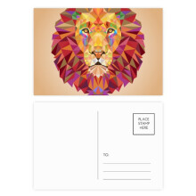 Colourful Lion Animal Box Stitching Postcard Set Birthday Mailing Thanks Greeting Card