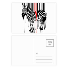 Black Red Striped Code Graffiti Pinto Postcard Set Birthday Mailing Thanks Greeting Card