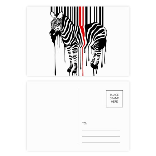 Black Red  Striped Code Graffiti Pinto Postcard Set Birthday Mailing Thanks Greeting Card