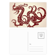Chinese Dragon Animal Portrait Postcard Set Birthday Mailing Thanks Greeting Card