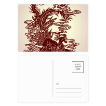 Chinese Phoenix Bird Animal Portrait Postcard Set Birthday Mailing Thanks Greeting Card
