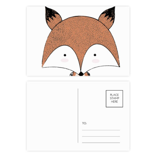 style immature fox postcard set birthday mailing thanks greeting card