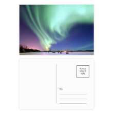 Night Stars Arctic Aurora Snow Postcard Set Birthday Mailing Thanks Greeting Card