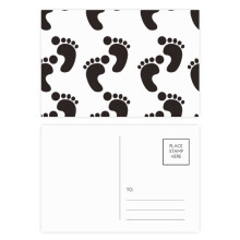 Black Footprint Simple Outline Protect Animal Postcard Set Birthday Mailing Thanks Greeting Card