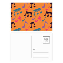 Colourful Music Notes Orange Postcard Set Birthday Mailing Thanks Greeting Card