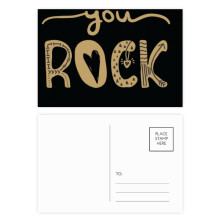 you rock quote handwrite postcard set birthday mailing thanks greeting card