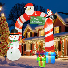 8FT Christmas Inflatables Outdoor Decorations, Giant Snowman Santa