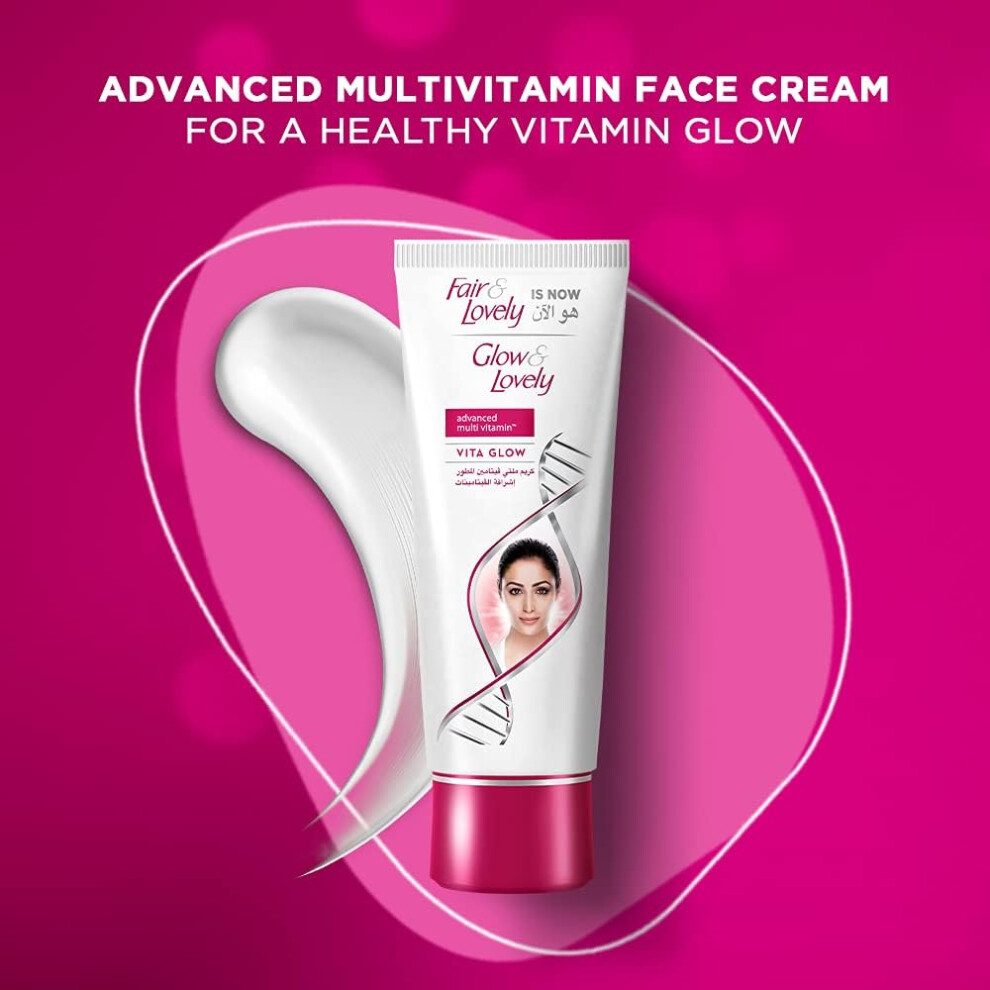 Fair & Lovely Is Now GLOW & LOVELY Advanced Multi Vitamin Vita Glow Face Cream 100g |Remove Dark Spots, Pimples & Tan |Brightens Skin Pigmentation