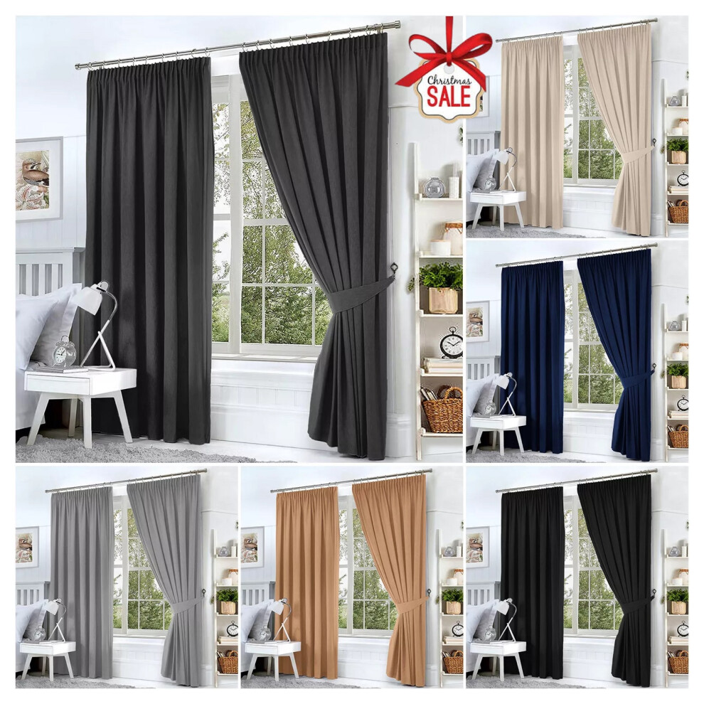 Blackout Pencil Pleat Curtains Ready Made Curtain