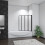 (900x1400mm-4Fold) Matt Black Bath Screen Shower 4mm Glass Panel 3