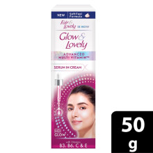 Fair & Lovely is Now GLOW & LOVELY Advanced Multi Vitamin Serum In Cream 50g |Vitamin B3, B6, C & E |HD Glow |Soft & Smooth Brightening Skin