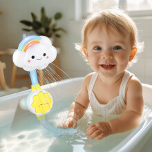 Baby Shower Bath Toy Set Cloud Sprinkler Faucet with Foldable Bathtub Shower Head