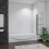 800x1400mm matt black frame black silk screen Pivot Shower Bath Screen 2