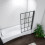 800x1400mm matt black frame black silk screen Pivot Shower Bath Screen 3