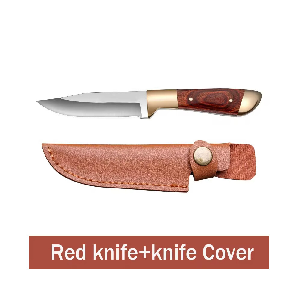 (Red) Boning Knife Meat Cleaver Stainless Steel Kitchen Mongolian Hand Meat Knife