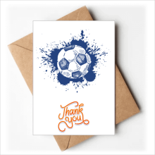 Ink Cartoon Football Blue Soccer Thank You Cards Envelopes Blank Note