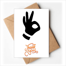 OK Gesture Outline Pattern Thank You Cards Envelopes Blank Note