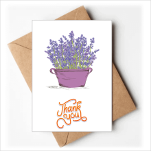 Purple Lavender Pot Flower Thank You Cards Envelopes Blank Note