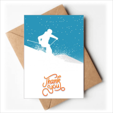 Sport Skiing with Skis Ski Pole Thank You Cards Envelopes Blank Note