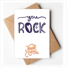 You Rock Cute Quote Handwrite Style Thank You Cards Envelopes Blank Note