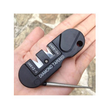 (Black, Knife Sharpener/1 Piece) 1 Piece 4-In-1 Pocket Knife Diamond Outdoor Sharpener Tool Camping Hunting Portable Sharpener For Camping