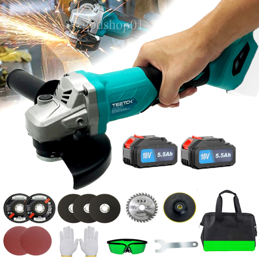 Cordless Brushless Angle Grinder Sander Cutter Polisher+5.5A 2xBattery+Charger-Makita Compatible