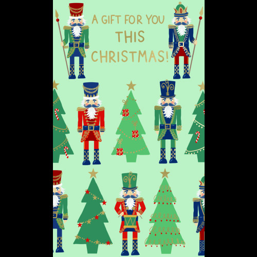 Nutcrackers & Trees Christmas Money Wallet Gift Card 1