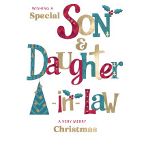Son & Daughter-In-Law Festive Cheer Family Christmas Greeting Card