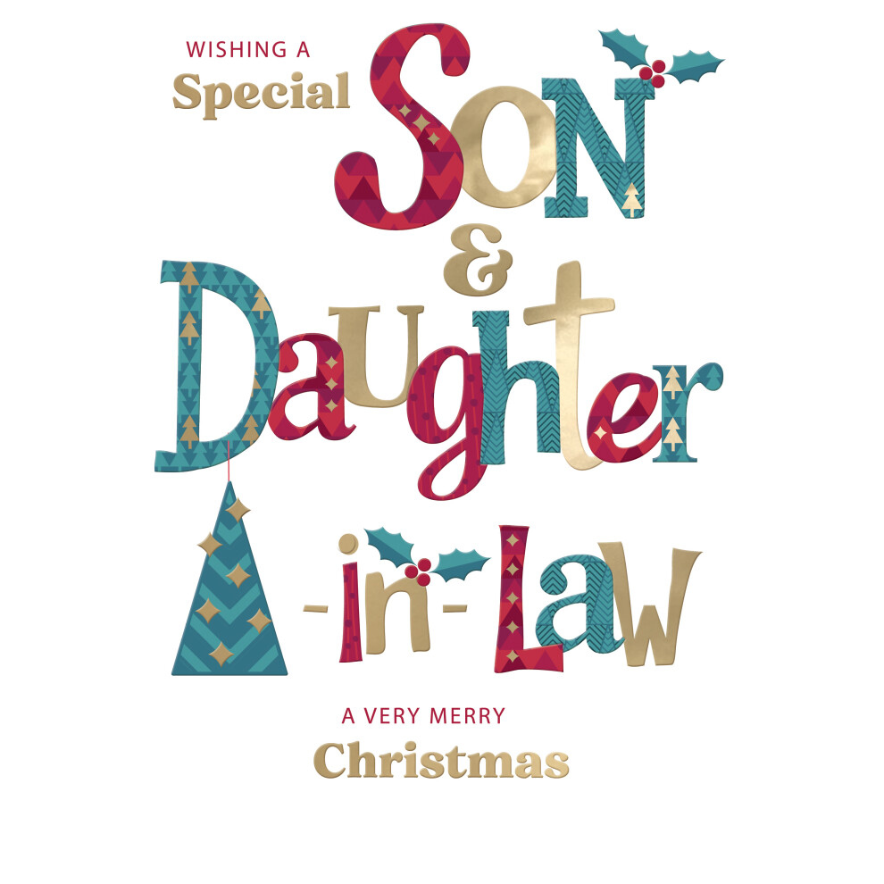 Second Nature Son & Daughter-In-Law Festive Cheer Family Christmas Greeting Card