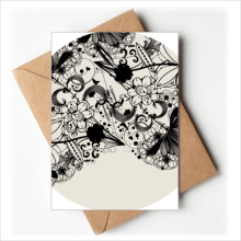 Flower s Black White Art Grain Outline Greeting Cards You are Invited Invitations