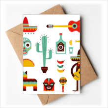 Sombrero  Guitar Chili Mexico Elment Greeting Cards You are Invited Invitations