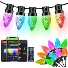 (99FT 150LEDs) 33FT Smart String Lights Extendable C9 DIY Color Changing APP Remote Controlled Halloween Music Timer 50 LED Waterproof Programmable Lights