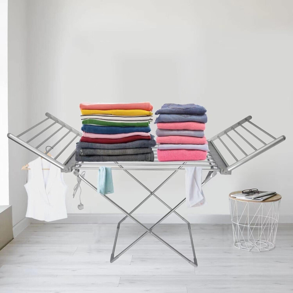 Electric Heated Clothes Airer, Portable Folding Laundry Clothes Dryer