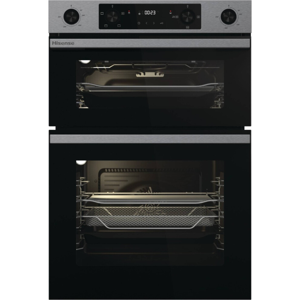 Hisense Hi6 Bid914221Ax 72/38L Built In Double Oven With Enamel Liners - Stainless Steel - Image 3
