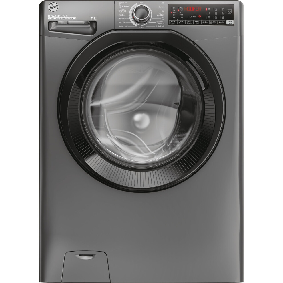 Hoover Anthracite H-Wash 350 H3wps4116tambr80 Washing Machine With 1400 Rpm - A Rated 11Kg