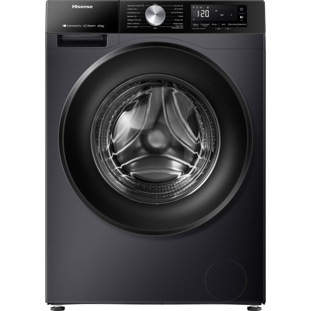 Hisense 3S Series 8Kg / 5Kg Washer Dryer - Black - D Rated