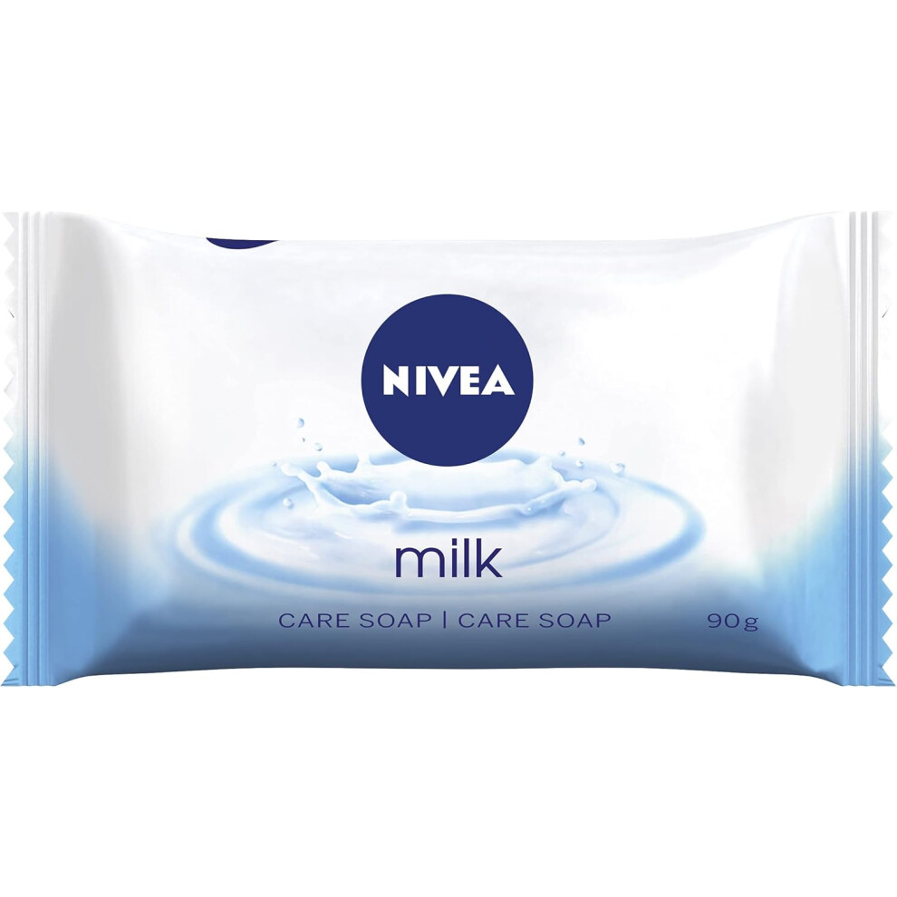 NIVEA Milk Care Soap 90g Pack Of 2 |Gently Cleanses & Pampers Your Skin |Soft & Smooth Skin |Bathing Soap |Hand & Body Wash