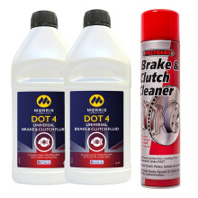 MORRIS DOT 4 Brake & Clutch Fluid DOT4 - 2 Litres + Polygard Brake Cleaner 600mL