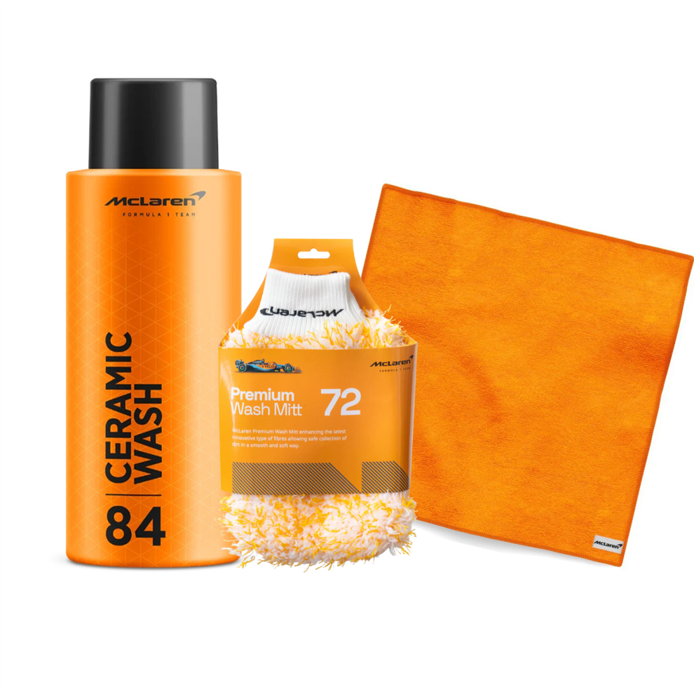 Mclaren Ceramic Wash 500Ml + Microfibre Wash Mitt + Standard Micro Fiber Cloth 5056820520179