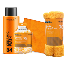 McLaren Ceramic Wash 500ml+Wash Mitt+Micro Fiber Cloth+Jumbo Drying Towel