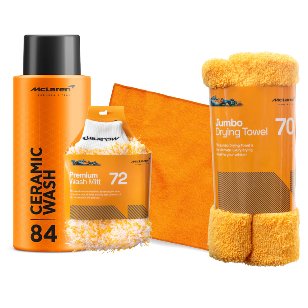 Mclaren Ceramic Wash 500Ml+Wash Mitt+Micro Fiber Cloth+Jumbo Drying Towel 5056820520186
