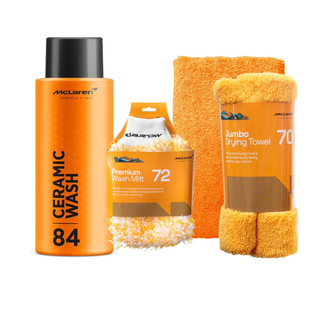 Mclaren Ceramic Wash 500Ml+Wash Mitt+Luxury Micro Fiber Towel+Jumbo Drying Towel 5056820520209